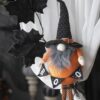 Standing Gnome With Gnome & Holding Banner, For Halloween Decor (Set of 2) - Black / Orange / White - Image 9