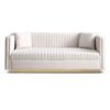 Contemporary Vertical Channel Tufted Velvet Sofa Loveseat Upholstered 2 Pieces Set With 4 Pillows - Beige - Image 2