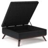 Owen - Square Coffee Table Storage Ottoman - Midnight Black - Image 2
