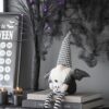 Sitting Gnome With Wings & Plaid Hat, For Halloween Decor (Set of 2) - Black White - Image 3