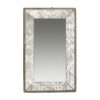 Antique Rectangle Mirror With Floral Accents, Mirrored Display Tray, Wall Mirror - Silver - Image 4