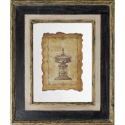 Lucian - Framed Antiqued Sculpture Print - Multicolor - Wood