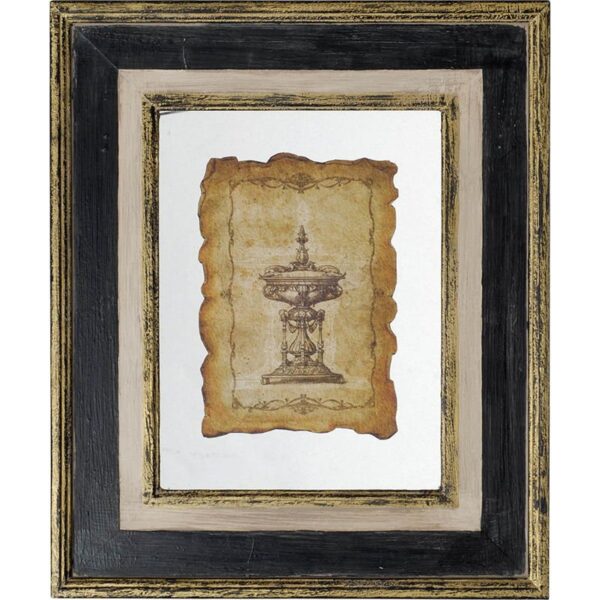 Lucian - Framed Antiqued Sculpture Print - Multicolor - Wood