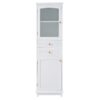 Tall Bathroom Storage Cabinet With Glass Doors, Free-Standing, Two Drawers, And Adjustable Shelves, MDF Board, Painted Perfect For Displaying Your Favorite Items - White - Image 11