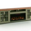 Vineyard - 97" Fireplace TV Stand Console For TVs Up To 100" - Sage Green And Fruitwood Finish - Image 2