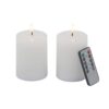 LED Candles With Wick And Remote Control Timer (Set of 2) - White - Image 2