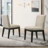Jasper - Contemporary Fabric Dining Chair (Set of 2) - Beige - Image 6