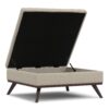 Owen - Extra Large Square Coffee Table Storage Ottoman - Natural - Image 4