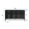 Accent Lacquered 4 Door Wooden Cabinet Sideboard Buffet Server Cabinet Storage Cabinet, For Living Room, Entryway, Hallway, Office, Kitchen And Dining Room - Matte Black - Image 13