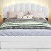 Queen Size Upholstered Platform Bed With Drawer - White - Image 15