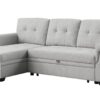 Lucca - Linen Reversible Sleeper Sectional Sofa With Storage Chaise - Light Gray - Image 2