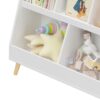 Kids Bookshelf And Toy Organizer, 5 Cubbies Wooden Open Bookcase, 2-Tier Baby Storage Display Organizer With Legs, Free Standing For Playing Room, Bedroom, Nursery, Classroom - White - Image 17