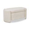 Fuji - Oval Storage Bench, Upholstered - Ivory White - Image 2