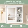 Bathroom Medicine Cabinet With Mirror, Wall Mounted Mirror Cabinet With Storage Organizer, Over The Toilet Storage White Storage Cabinet For Bathroom - White - Image 5