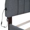 Queen Size Upholstered Platform Bed With Drawer - Gray - Image 6