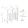 Modern Grooved Door Accent Cabinet - Cerused Ash - Image 3