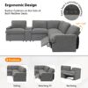 Power Recliner Corner Sofa Home Theater Reclining Sofa Sectional Couches With Storage Box, Cup Holders, USB Ports And Power Socket For Living Room - Dark Gray - Image 4