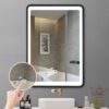 24X30" Led Black Framed Wall Mount Medicine Cabinet With Mirror Anti - Fog Function 3 Colors With Light - Black - Image 8