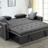 Austin - Modern Sleeper Sofa With 2 USB Charging Ports And 4 Accent Pillows - Gray - Image 7