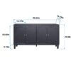 Accent Cabinet 4 Door Wooden Cabinet Sideboard Buffet Server Cabinet Storage Cabinet, For Living Room, Entryway, Hallway, Office, Kitchen And Dining Room - Matte Black - Image 12