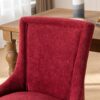 Ultra Side Dining Chair, Thickened Fabric Chairs With Neutrally Toned Solid Wood Legs, Bronze Nail Head (Set of 2) - Wine Red / Burgundy - Image 8