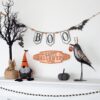 Iron Boo Banner With Bats, For Halloween Holiday Decor - Black / Gray / Orange - Image 4