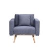 Easton - Linen Fabric Chair With USB Charging Ports Pockets And Pillows - Dark Gray - Image 2