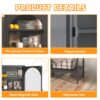 Metal Glass Door Display Storage Cabinet, 5 Tier Cube Bookshelf Storage Cabinet With 3 Adjustable Shelves For Kitchen, Dining Room, Living Room, Bathroom, Home Office - Black - Image 9