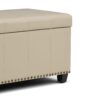 Amelia - Storage Ottoman Bench - Satin Cream - Image 4