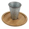 Galvanized Metal And Wood Cake Plates (Set of 2) - Brown - Image 5