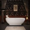 Freestanding Solid Surface Bathtub, Luxury Engineered Stone Resin Freestanding Soaking Bathtub With Overflow And Pop-Up Drain Cupc Certified, 22S04-67 - Matte White - Image 3
