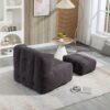 Fluffy Bean Bag Chair, Comfortable Bean Bag For Adults And Children, Super Soft Lazy Sofa Chair With Memory Foam And Ottoman, Indoor Modern Focus Bean Bag Chair For Living Room, Bedroom, Apartment - Black - Image 3