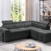 Henrik - Sleeper Sectional Sofa With Storage Ottoman And 2 Stools - Dark Gray - Image 5