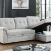 Lucca - Linen Reversible Sleeper Sectional Sofa With Storage Chaise - Light Gray - Image 9