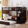 Twin Over Twin Bunk Bed With Twin Size Trundle And 3 Storage Stairs - Espresso - Image 13