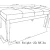 Lacey - Tufted Ottoman Bench - Slate Gray - Image 2