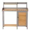 Outdoor Potting - Bench, Workstation Table With Cabinet For Backyard Garden Supplies - Brown / Gray - Image 10