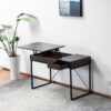 Juno - Wood Lift Top Desk With Hidden Storage And Drawer - Dark Brown - Image 7