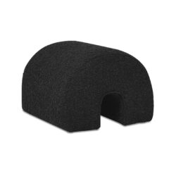 Bridge - Arched Upholstered Footstool Ottoman - Ebony Black