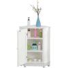 Bathroom Cabinet Triangle Corner Storage Cabinet With Adjustable Shelf Modern Style - White - Image 14