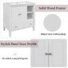 Bathroom Vanity Base Only, Solid Wood Frame, Bathroom Storage Cabinet With Doors And Drawers - White - Image 9