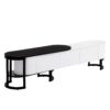 Modern Extendable TV Stand For TVs Up To 75", Entertainment Center Media Console With 3 Drawers, Metal Adjustable Legs For Living Room - White / Black - Image 13