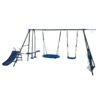 Xns052 Interesting Six Function Swingset With Net Swing Metal Plastic Safe Swing Set 440Lbs For Outdoor Playground For Age 3+ With 31.5" Net Swing - Gray / Blue - Image 4