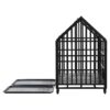 Heavy Duty Dog Crate Large Dog Cage Strong Metal Dog Kennels And Crates For Large Dogs With 4 Lockable Wheels - Black - Image 10