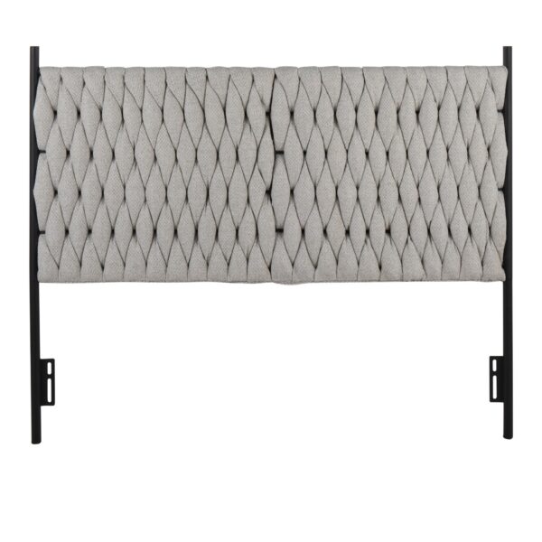 Braided Matisse - Queen Size Headboard - Black / Cream
