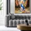 Eden - Modern Tufted Chesterfield Sofa - Gray - Image 3