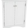 Triangle Bathroom Storage Cabinet With Adjustable Shelves, Freestanding Floor Cabinet For Home Kitchen - White - Image 22