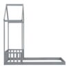 Twin House-Shaped Roof Headboard Floor Bed, (Without Slats) - Gray - Image 16