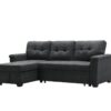 Kinsley - Sleeper Sectional Sofa Chaise With USB Charger And Tablet Pocket - Dark Gray - Image 7