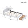 Queen Size Upholstered Platform Bed With Drawer - White - Image 11